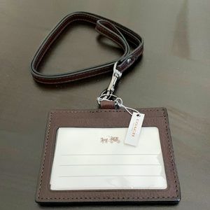 Coach Brown Lanyard ID Badge